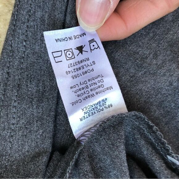 Virginia College Logo Tank Top Charcoal Heather Gray Criss Cross Back Medium - Picture 3 of 12